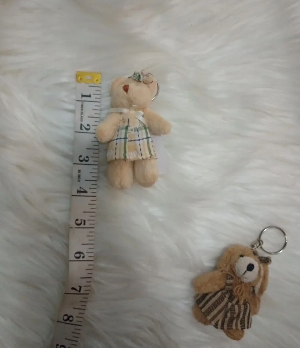 Cozy Town  Vintage Plush Beige Teddy Keychain Accessory  NWT.